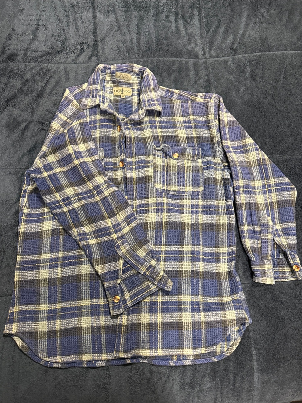 Robert Graham Blue and Gray Plaid Button-Down Shirt